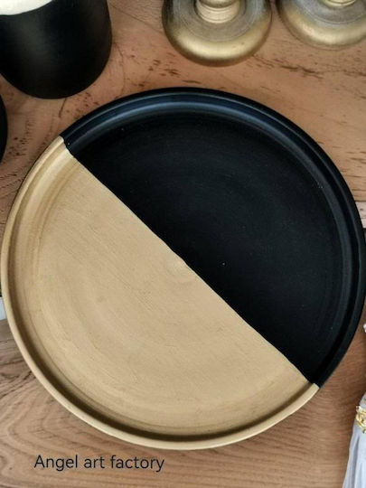 Platou din ceramică de lux auriu-negru