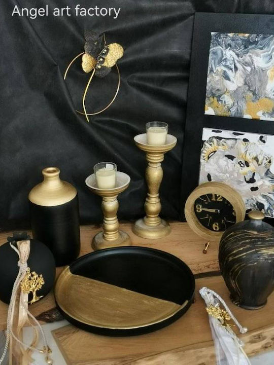 Κεραμικός Δίσκος Πιάτο Luxury Gold-black