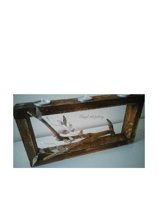 Wooden Olive Candle Holder