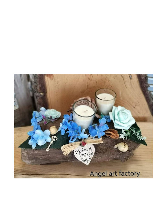 Driftwood Candle Holder Flowers