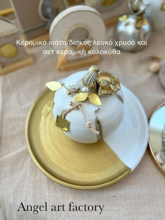 Κεραμικό Διακοσμητικό Πιάτο White & Gold