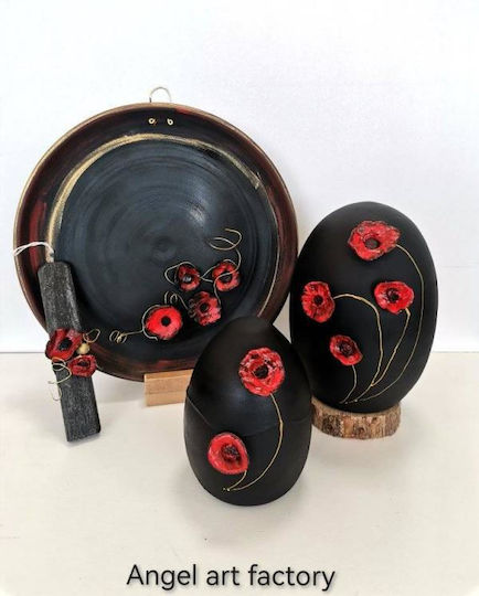 Farfurie ceramică „Mac roșu”