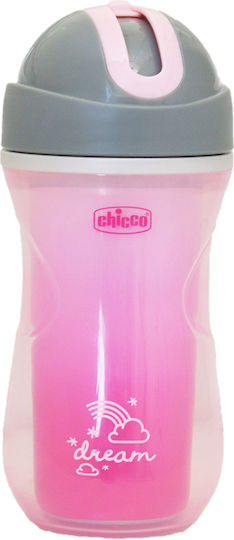 Chicco Παιδικό Ποτηράκι Sport από Σιλικόνη Ροζ 266ml για 14m+