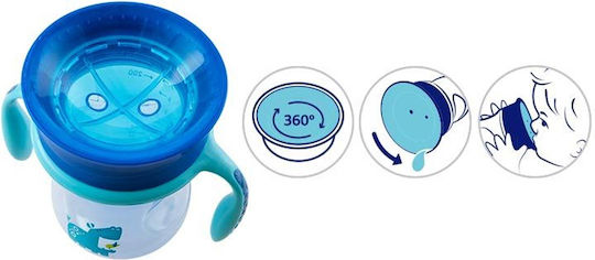 Chicco Παιδικό Ποτηράκι Perfect από Πλαστικό Μπλε Hippo 200ml για 12m+