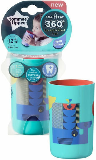 Tommee Tippee Παιδικό Ποτηράκι Easiflow 360 Lip Activated Cup από Πλαστικό Πράσινο 250ml για 12m+