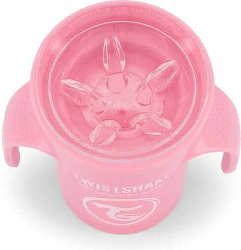 Twistshake Kleinkinderbecher aus Plastik Rosa 230ml für 6m+m+