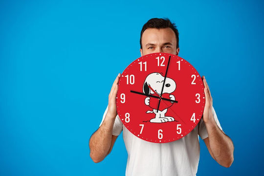 Snoopy Take My Heart Wooden Wall Clock 30cm Snoopy Take My Heart Wooden Wall Clock 30cm