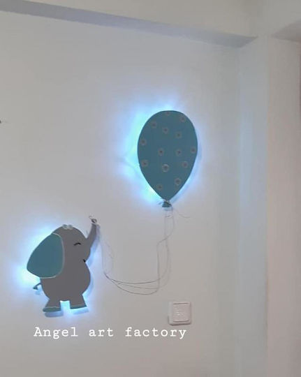 Wooden Wall Light "Elephant Balloon"