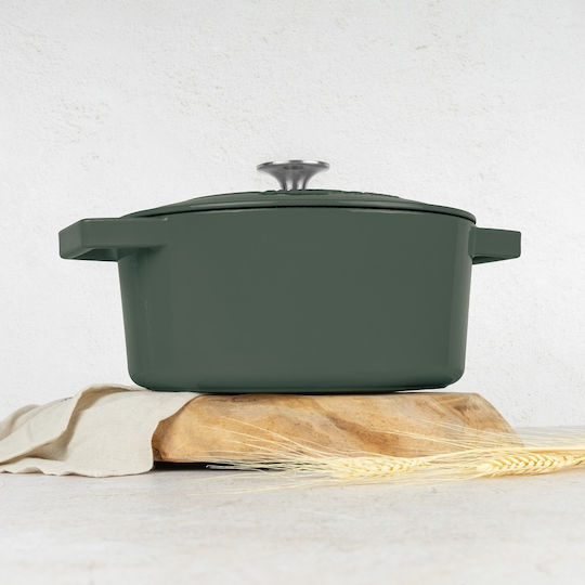 Berlinger Haus Matte Green Collection Tiefer Topf aus Gusseisen 4.35Es / 24cm