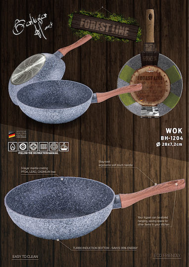 Berlinger Haus Forest Line Wok made of Aluminum with Stone Coating 28cm