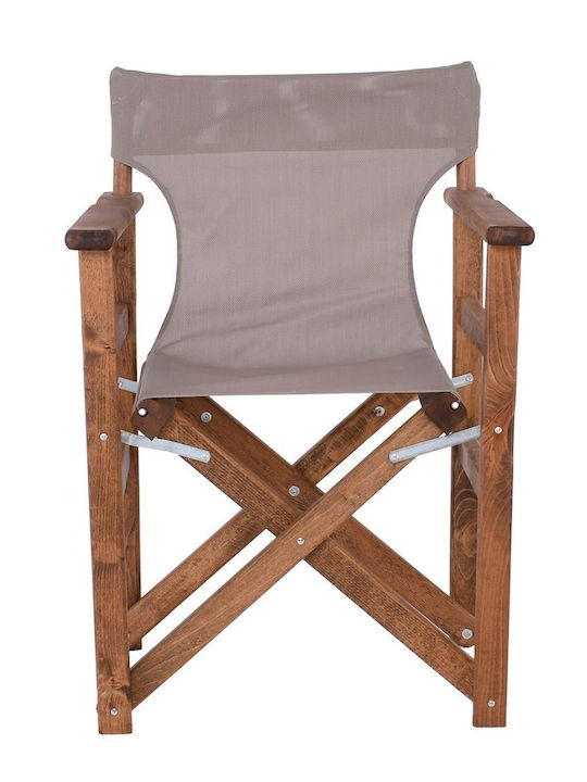 Scaun de regizor Lemn Walnut, Sand Beige 52x28x105cm