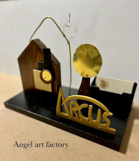 Поставка за визитки "Arcus Company" с дървена и метална основа