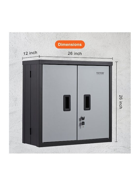 Vevor Folding Wall Cabinet Metal Garage Cabinet 26" Black Bgsgjj120lbseczz6v0