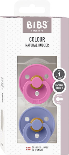 Bibs Colour Πιπίλες Καουτσούκ Bubblegum / Peri για 0-6 μηνών 2τμχ