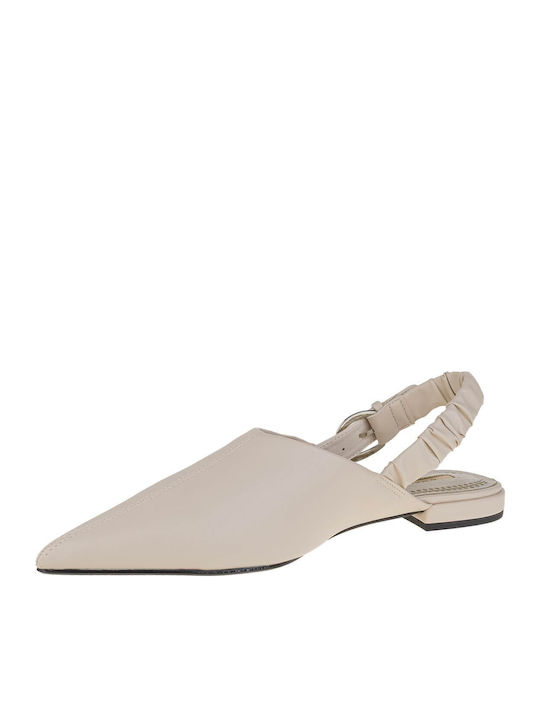 Pointy Slingback Ballerinas Beige