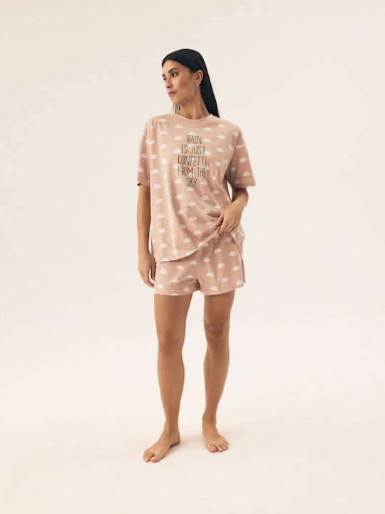 Henderson Sommer Damen Pyjama-Set Beige Nubes