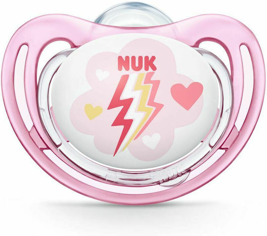 Nuk Freestyle Orthodontic Pacifier Silicone with Case Thunder - Pink for 18-36 months