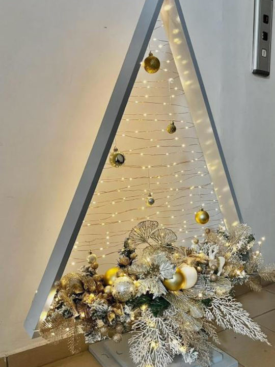 Christmas Decorative Wood Tree Electric Gold