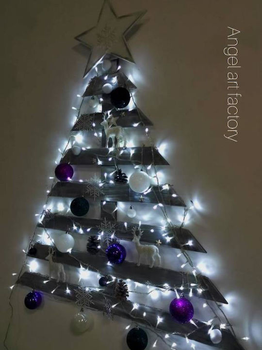 Christmas Decorative Wood Tree Electric White