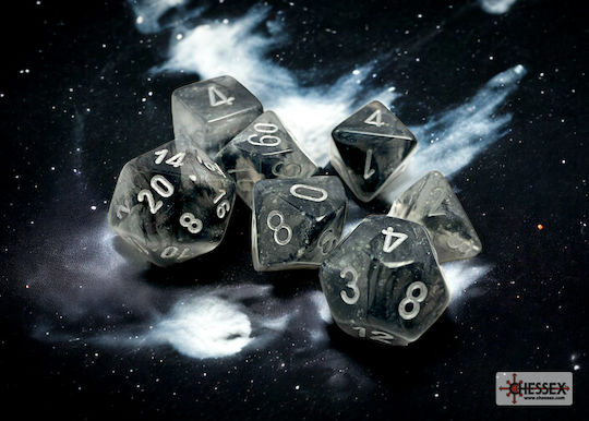 Chessex Borealis Light Smoke/Silver Luminary 7-Die Set