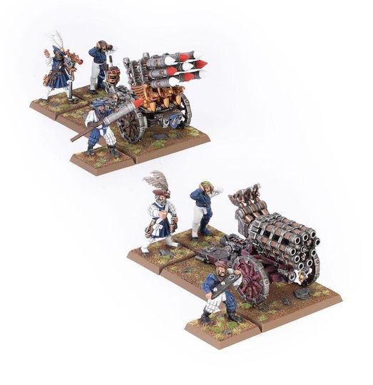 Warhammer Старият свят Империя Човек Хелбластър Волей Пушка и Хелсторм Ракетна Батерия