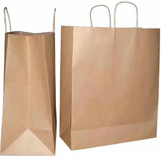 Metron Paper Bag for Gift Brown 26x10x31cm. 25pcs
