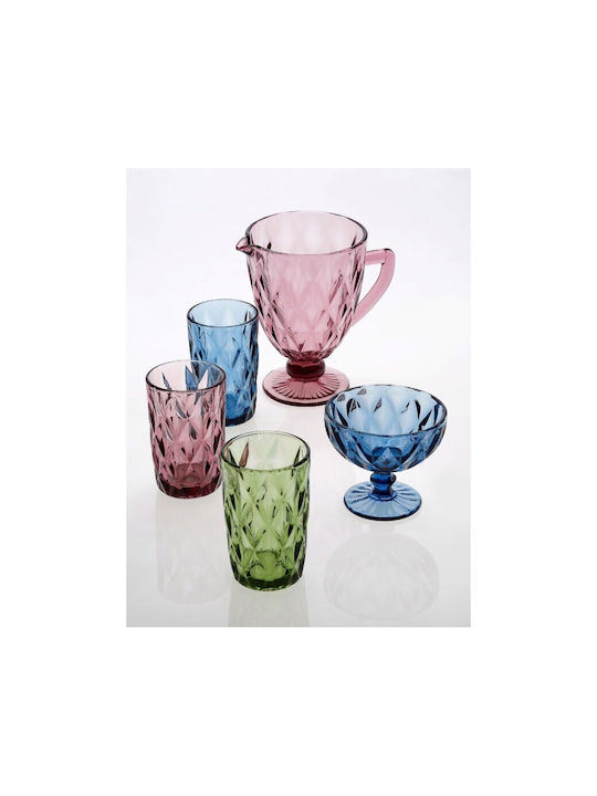Cryspo Trio Kare Glass Water made of Glass in Blue Color Goblet 320ml