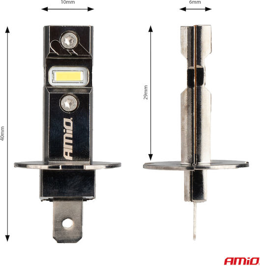 AMiO Lampen Auto H3 Canbus LED 6000K Kaltes Weiß 12V 60W 2Stück