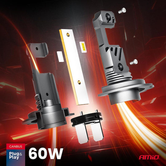 AMiO Lamps Car H7 / H18 Canbus LED 6000K Cold White 12V 60W 2pcs