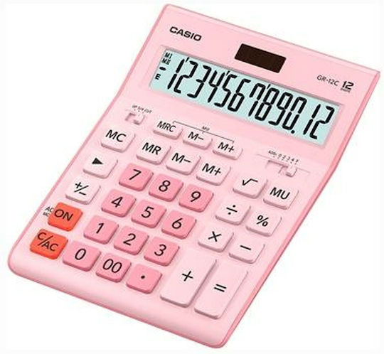 Casio Calculator 12 Cifre în Culoarea Roz 1buc