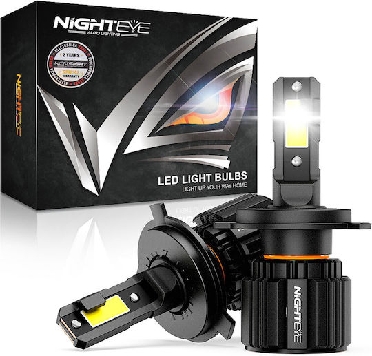 Nighteye Λάμπες Αυτοκινήτου H4 LED 6500K Ψυχρό Λευκό 32V 72W