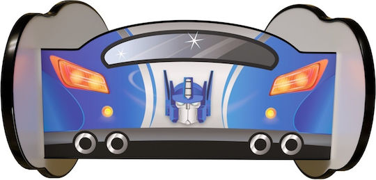 Racing Car Prime Pat pentru Copii Masina Single cu Saltea Multicolor 80x160cm