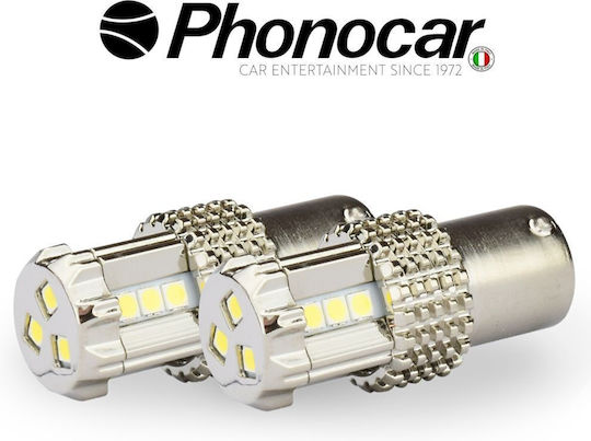 Phonocar Lamps Car PY21W-BAU15s Canbus LED 6000K Cold White 12V 2pcs