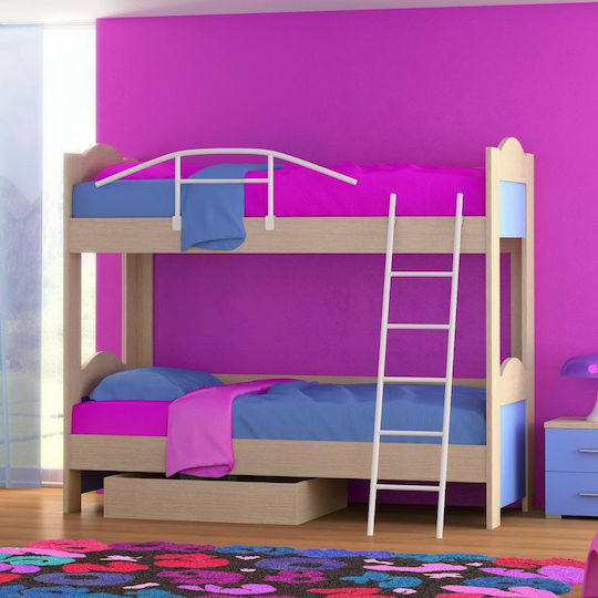 No 60 Kids Bed Bunk Single Light Blue for Mattress 90x190cm