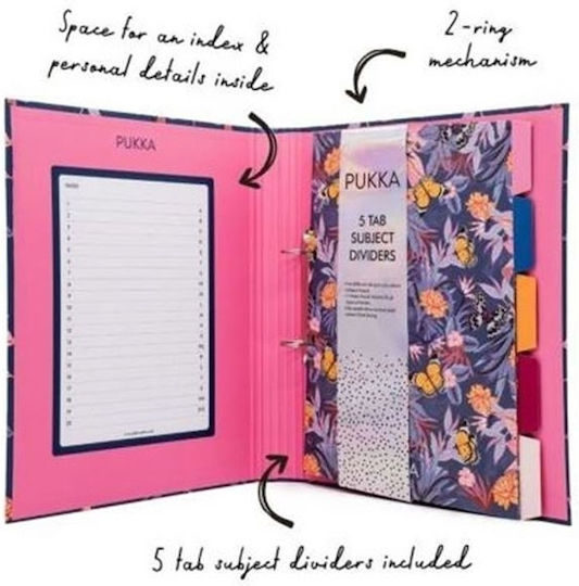 Pukka Clipboard with 2 Rings for Paper A4 Blue Κλασέρ 1pcs