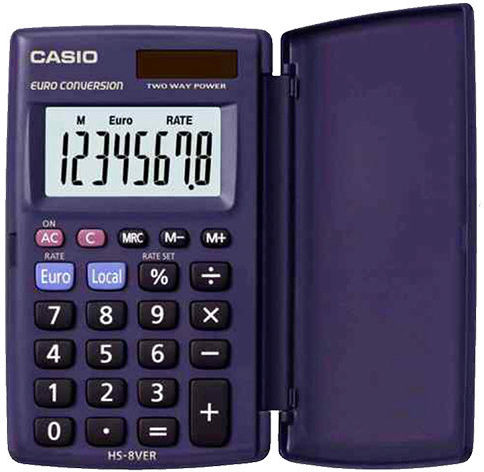 Casio Hs-8ver Calculator de buzunar. în Culoarea Albastru 1buc