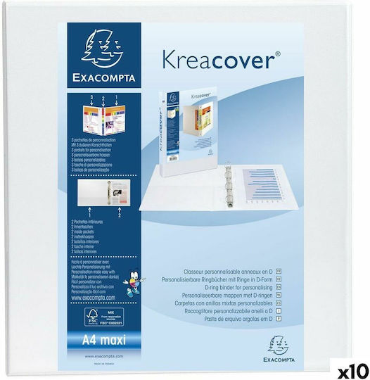 Exacompta Ring Binder White A4+ Customizable X10