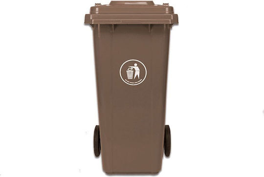 Delta Cleaning Plastic Coș de gunoi Deșeuri Coșuri de gunoi cu roți 240lt Maro