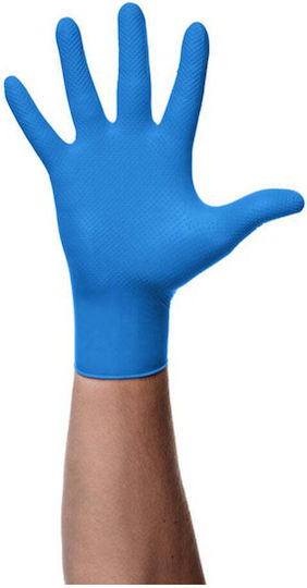 AMiO Gloves for Work Disposable Blue Nitrile 50pcs