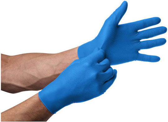 AMiO Gloves for Work Disposable Blue Nitrile 50pcs