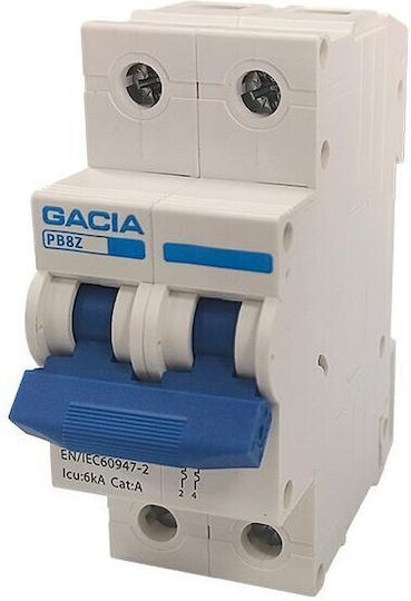 Gacia Αυτόματη Ασφάλεια 16A Διπολική AC/DC 500-45102