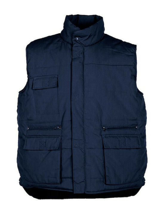 Fageo Men's Safety Vest Blue with Many Pockets