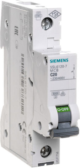 Siemens Automatic Circuit Breaker 20A Single-pole AC 5SL6120-7
