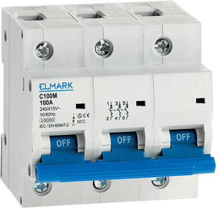 Elmark Automatic Circuit Breaker 100A Triple-pole AC 41392