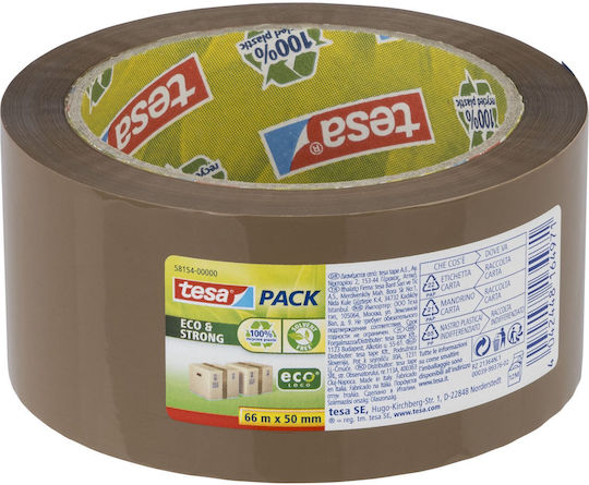 Tesa Verpackungsfolie Eco & Strong Geräuscharm 50mm x 66m in Braun Farbe