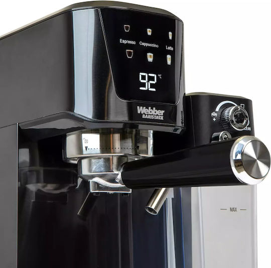 Webber Automat de Espresso 1350W Presiune 20bar pentru Cappuccino Neagră