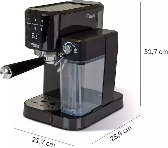 Webber Automat de Espresso 1350W Presiune 20bar pentru Cappuccino Neagră