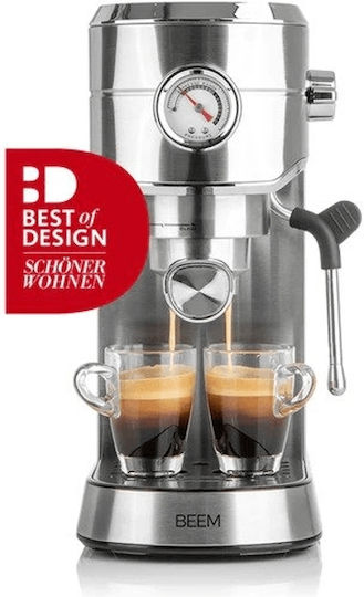 Beem Mașină de Espresso 1450W Presiune 20bar pentru Cappuccino Argintie