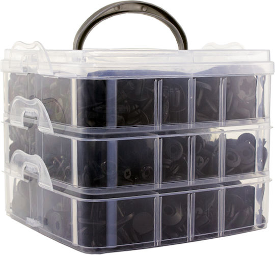 Set 620 Plastic Clips + 5 Tools
