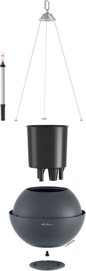 Lechuza Bola Plastic Flower Pot Charcoal 32x32x25cm
